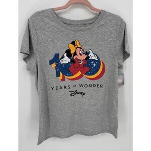 Disney 100 Years Of Wonder Women's Minnie Mouse Graphic Gray T-Shirt